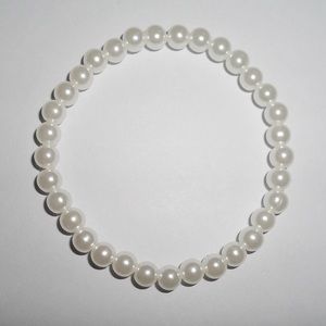 6mm immatation pearl bracelet with stretch